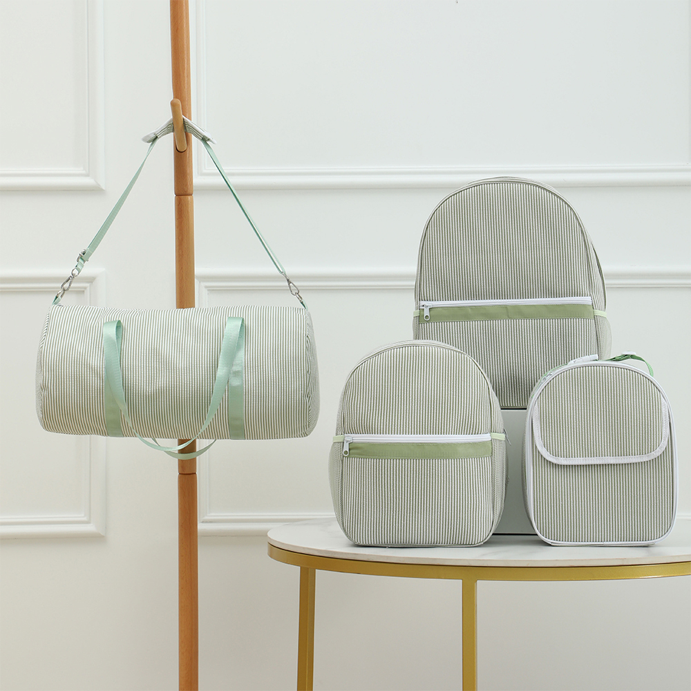 Seersucker gestreepte rugzak peuter klassieke schattige kinderen schoolboekentas voorschoolse kleuterschool kinderen tas