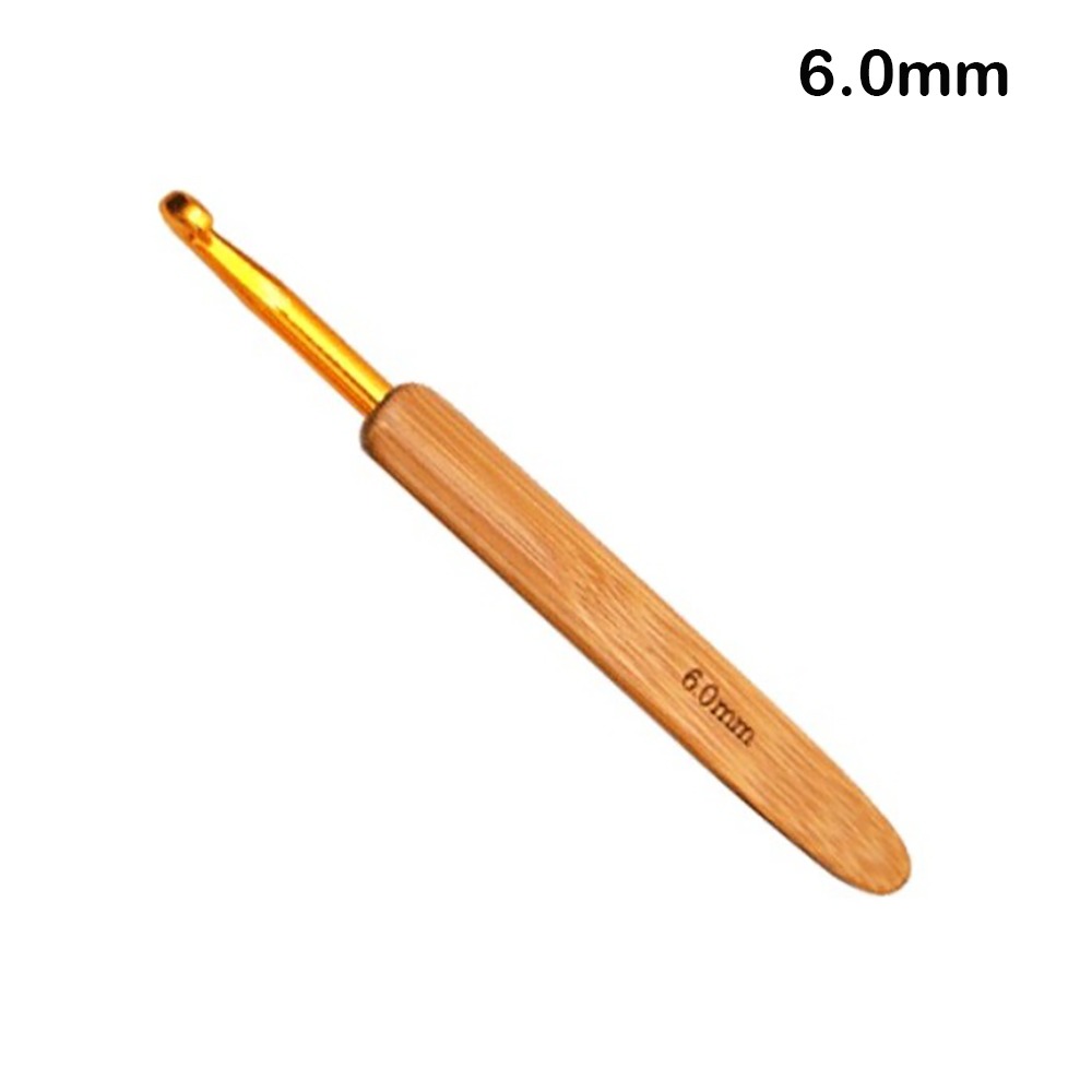 Nuevos ganchos de ganchillo de madera de bambú tamaño pequeño tejido largo Crochet mango de bambú accesorios de costura DIY: Gris
