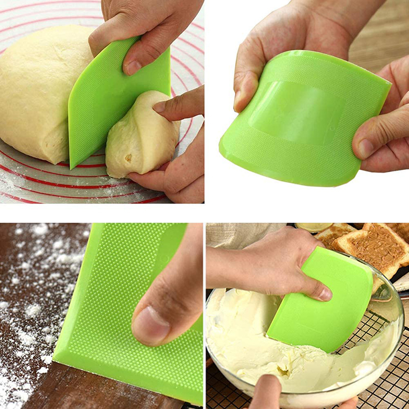 Dough Scraper Bowl Scraper Food-safe Plastic Dough Cutter Flexible Scraper Practical Bench Scraper Multipurpose Food Scrappers