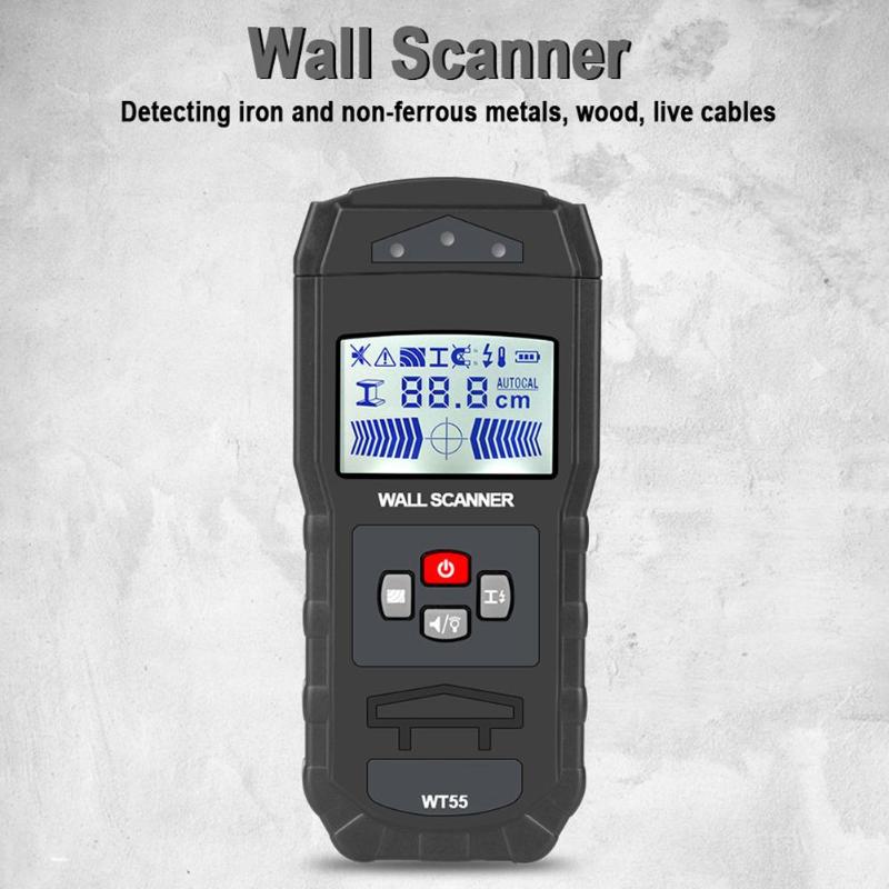 Digitale wandscanner detector detectie van draad, waterleidingen, spanningvoerende kabels, hout, metaalzoeker, elektrische dooszoeker, wanddetector