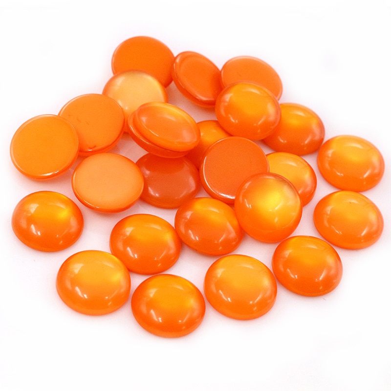 Nueva 40 Uds 12mm camafeo de resina con parte posterior plana de colores mezclados: G6-11