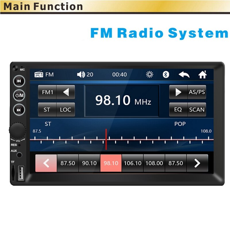 Autoradio 7 tuuman hd  mp5 soitin paina sn digitaalinäyttö bluetooth multimedia auton varmuuskopiointi monitori usb 2 din autoradio