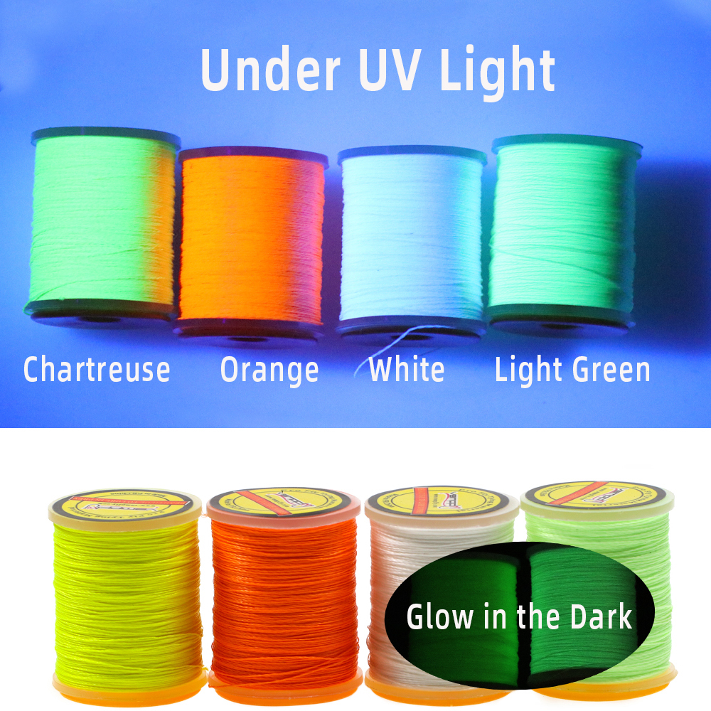 WIFREO-Hilo de atado de moscas Lumo 150D para Lucio, Lucio, moscas, UV Fluo, poliéster, bricolaje, gancho de asistencia, línea de encuadernación, accesorios de pesca, aparejos