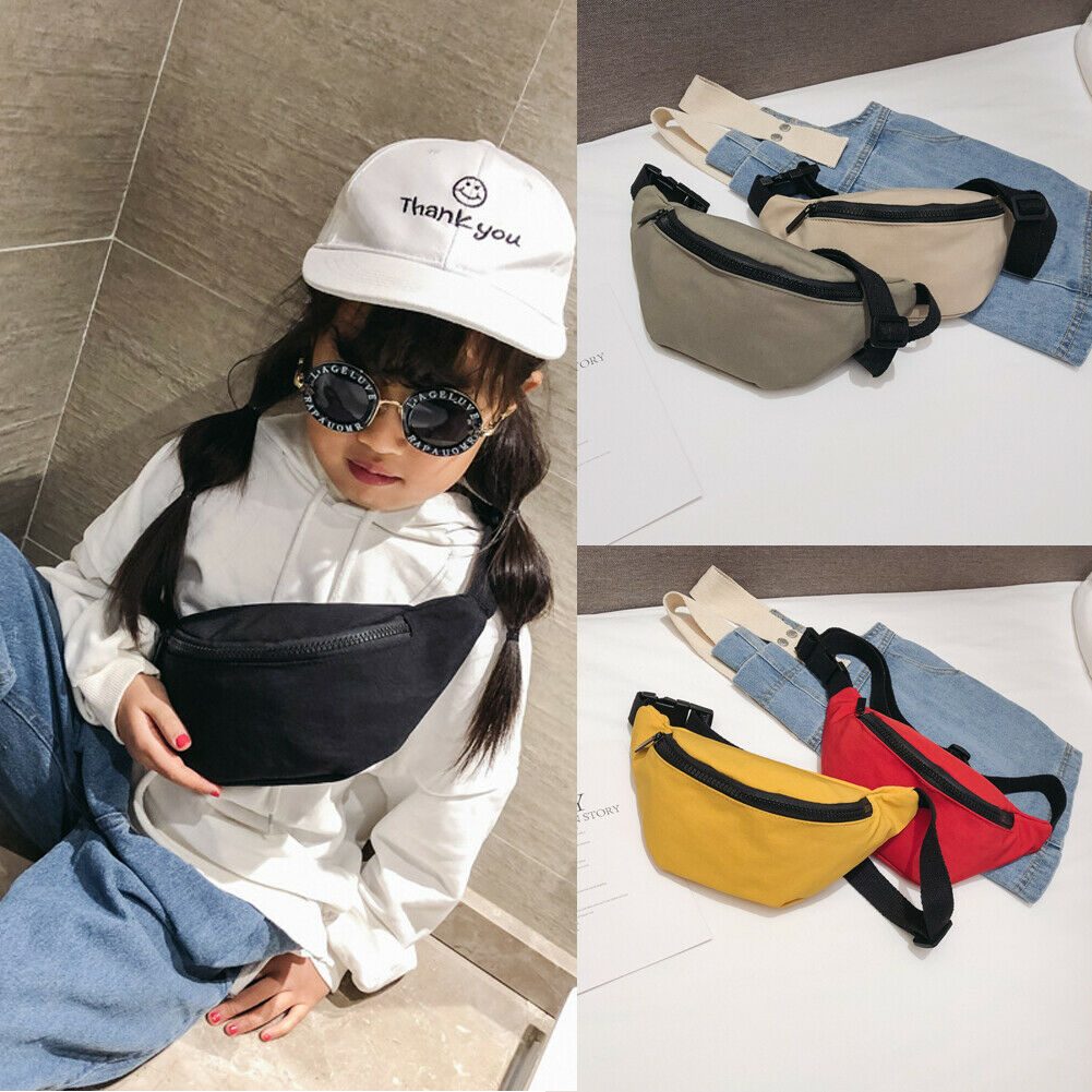 Mignon fille dame taille sac décontracté solide couleur nylon fermeture éclair fanny pack extérieur voyage poitrine sac