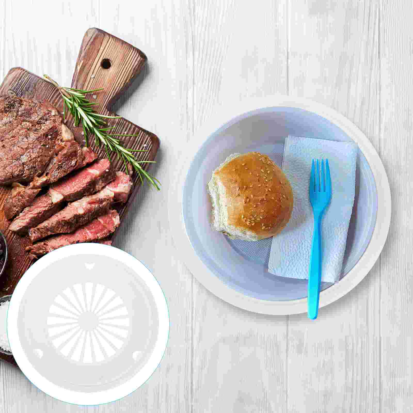 Plato de plástico para parrilla de 10 piezas, soporte de papel para barbacoa, desechable, reutilizable, suministros de Picnic, bandejas para barbacoa, platos para fiestas