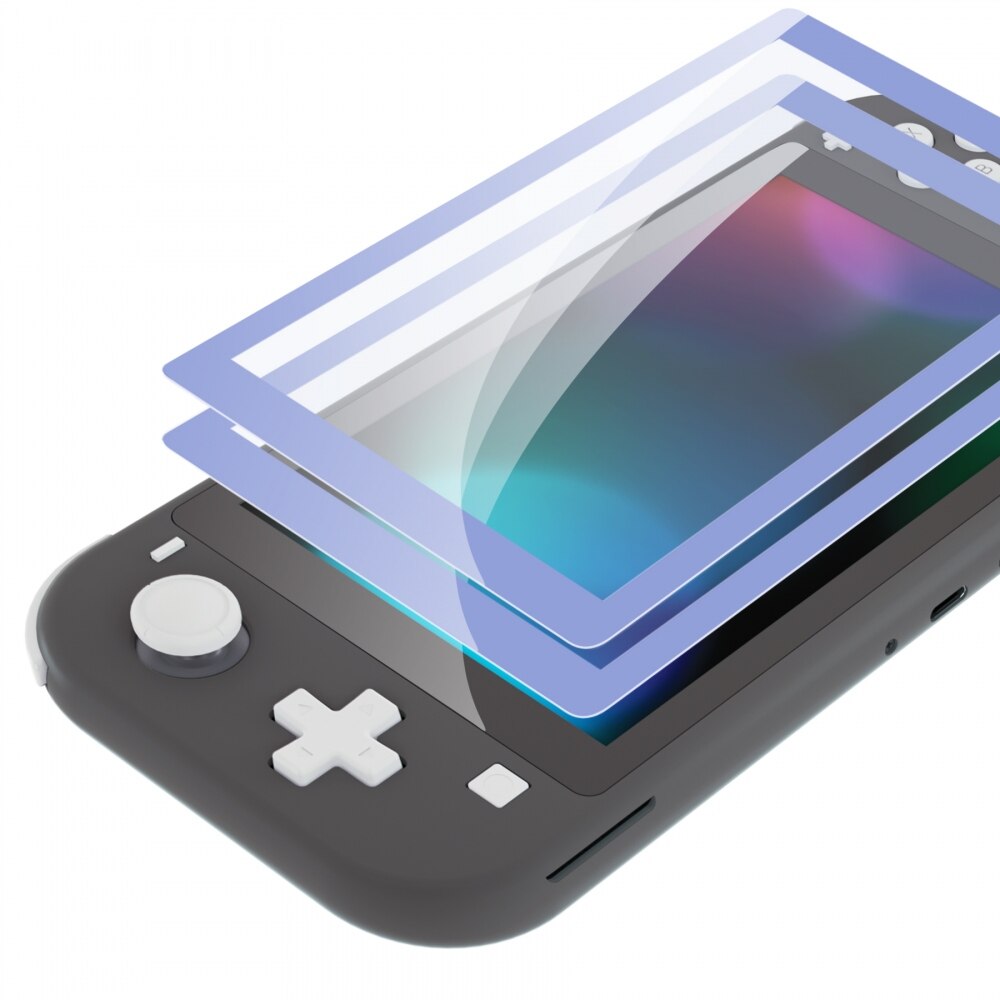 Película de vidro temperado com borda colorida extremerate, 2 pacotes transparente, protetor de tela para ns switch lite