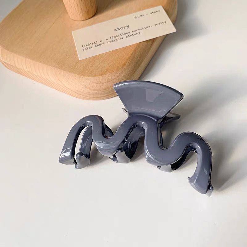 Effen Kleur Klauw Clip Grote Barrette Krab Haar Klauwen Bad Clip Paardenstaart Clip Voor Vrouwen Meisjes Haar Accessoires: GRAY