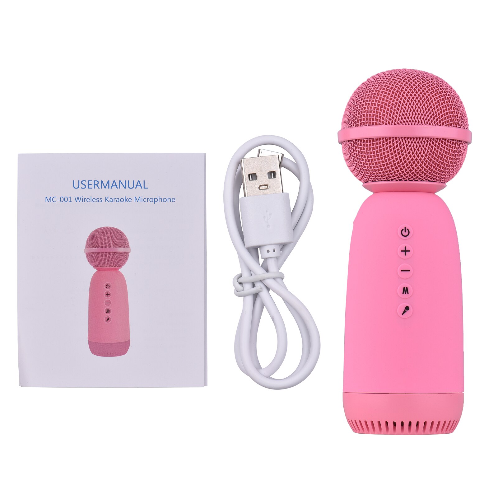 Ammoon-micrófono inalámbrico BT MC-001, dispositivo portátil de Karaoke con altavoz incorporado, Compatible con tableta y teléfono inteligente: Pink