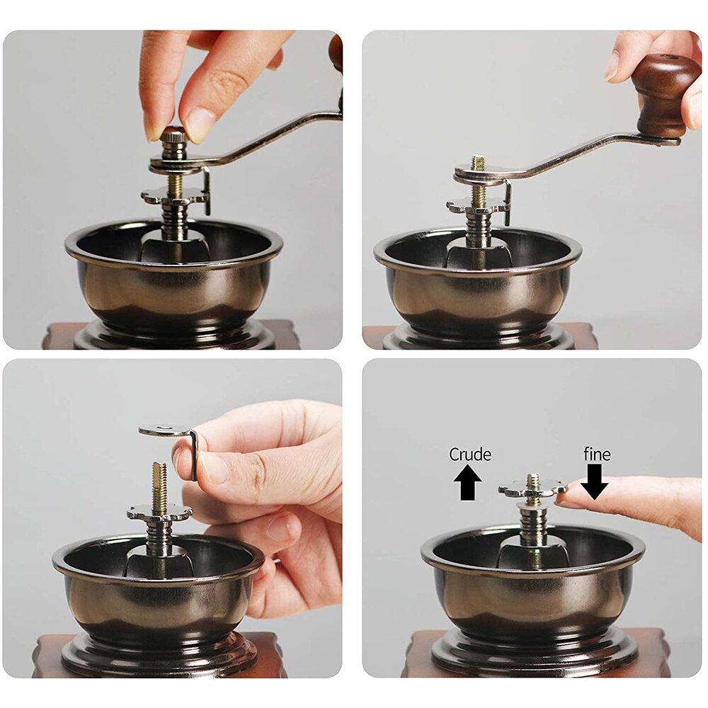 1 pz macinacaffè Vintage ▾ macinacaffè manuale in legno macinacaffè in acciaio inossidabile retrò macinacaffè mini macinacaffè