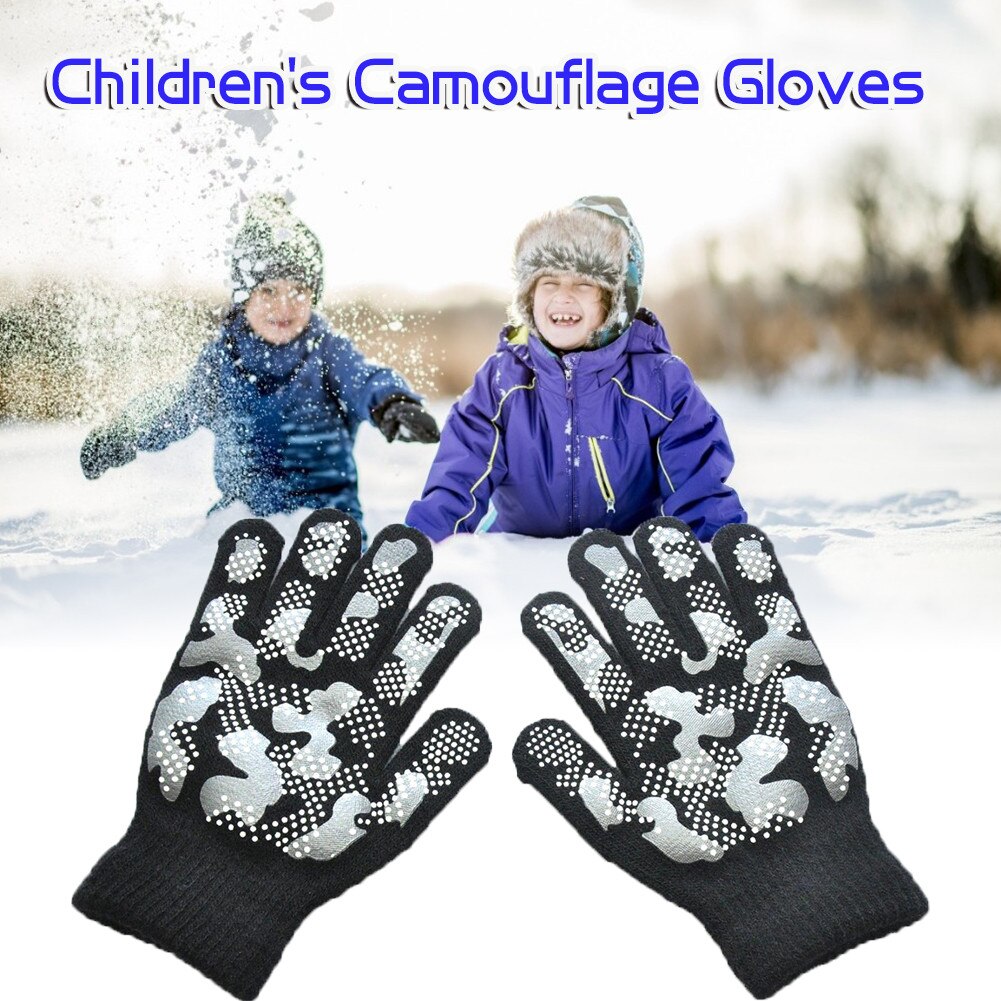 Jungen Magie Dehnbar Tarnung Handschuh Winter warm nicht-Unterhose Handschuhe Für freundlicher freundlicher draussen Pflege Liefert