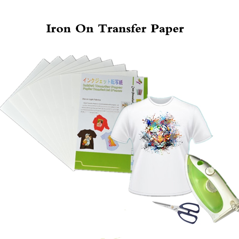(10 Stks/partij) ijzer Op Inkjet Heat Transfer Papier Voor Textil Ijzer Op T-shirt Transfers Thermische Transfer Papel Dye Inkt