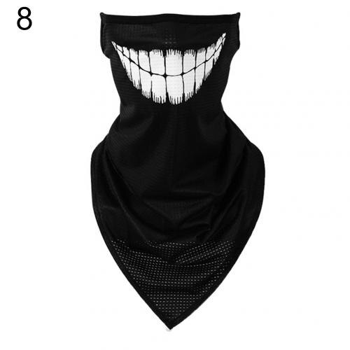 Spandex Flame Teeth Print Breathable Dust Proof Anti UV Face Cover Bandana Neck Gaiter: 8