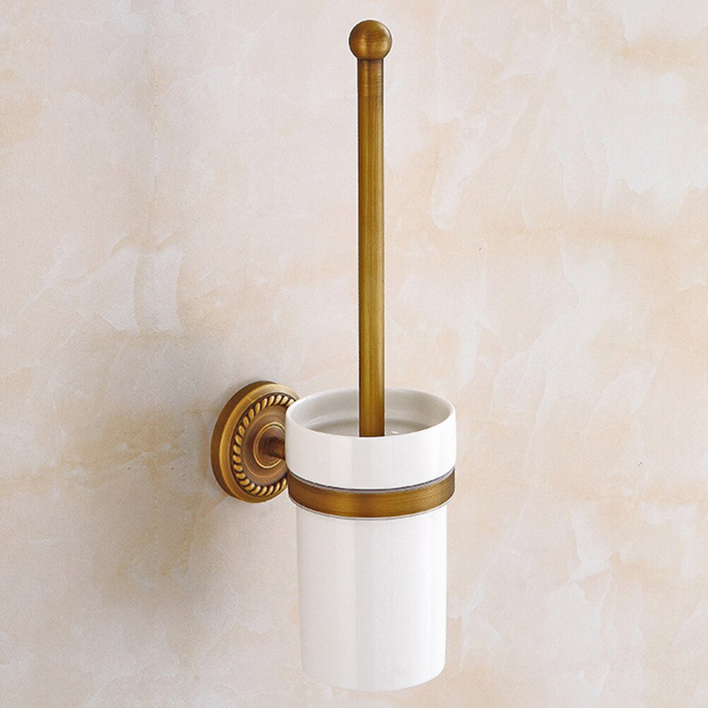 Vintage antik kobber toiletbørste sæt vægmonteret toiletskål renere børste sæt til badeværelse hjem hotel