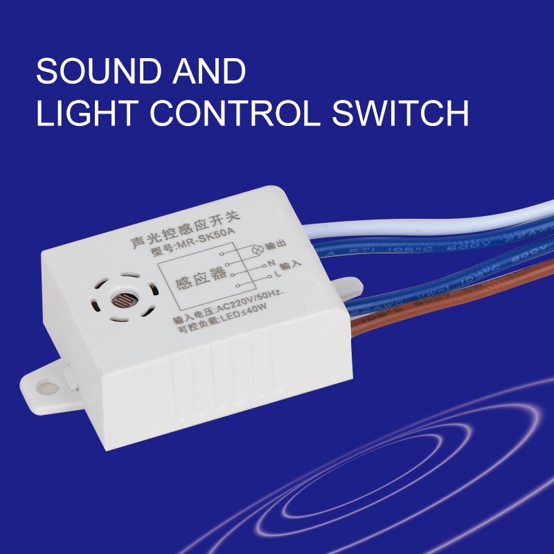 Interruptor automático de luz de calle, Sensor controlado por sonido, Sensor de voz para encendido y apagado, Control de foto