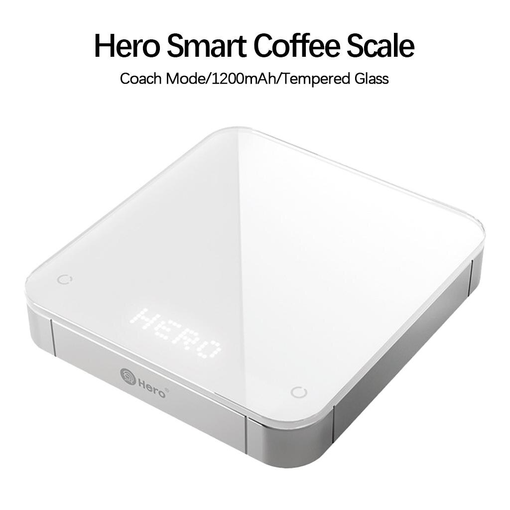Automatic Espresso Scale with Timer USB Rechargeable Digital Scale for Restaurant Home: white