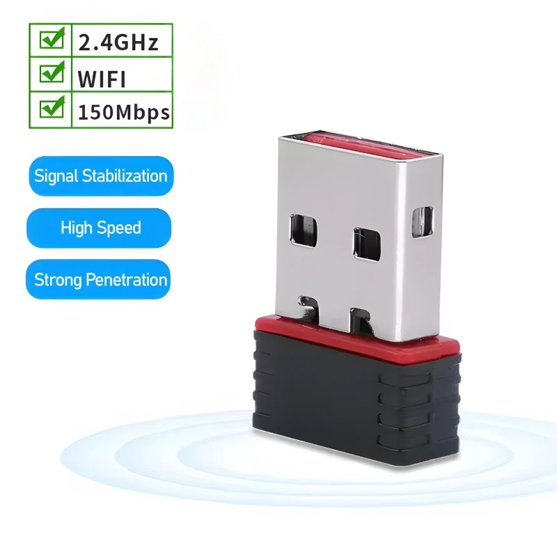 150 mbps usb wifi-adapter voor raspberry pi, draadloze netwerkkaartadapter wifi-dongle voor desktop, laptop, pc en windows