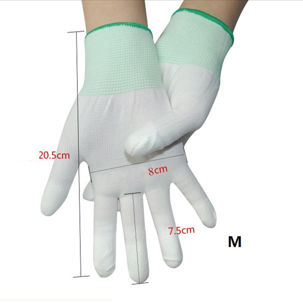 1 Paar Anti Statische Handschoenen Werken Pu Gecoat Vinger Handschoenen Pc Antislip Voor Vinger Bescherming 3 Size: M