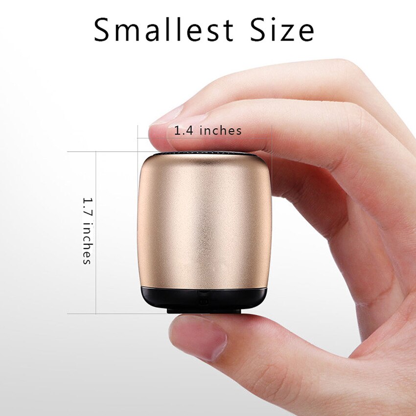 Metal Super Mini Wireless Bluetooth Speaker Portable Small Pocket Size with Selfie Remote Control