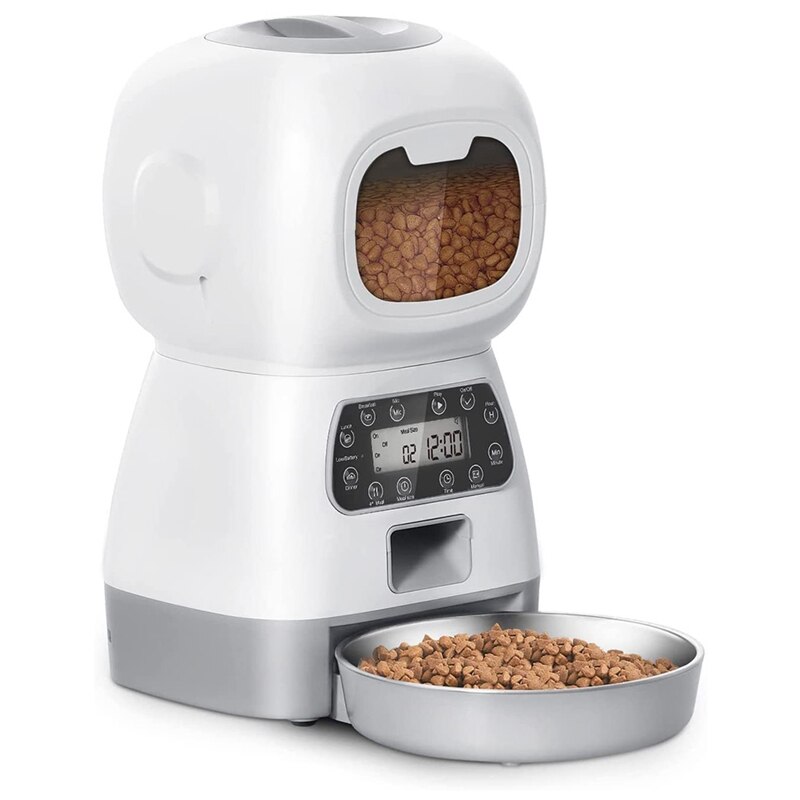 Pet automatic feeder robot type intelligent timing quantitative automatic feeding dispenser cat dog feeding bowl: Default Title