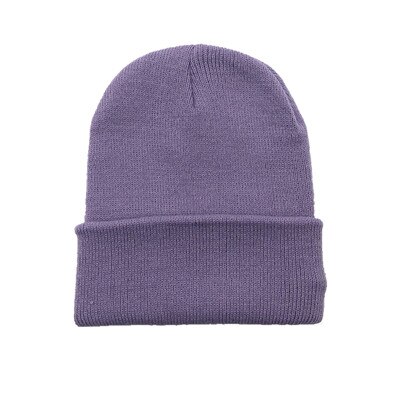 Bonnet unisexe solide | Mélange de laine, bonnet unisexe, bonnet d'automne et d'hiver, casquette tricotée chaude pour hommes et femmes, chapeaux Gorro bonnets de Ski: Purple