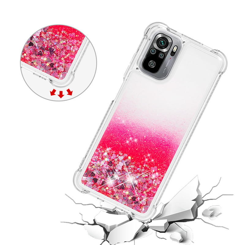 Dla Redmi uwaga 10 S przypadku mody Quicksand Glitter ciecz skrzynka dla Xiaomi Redmi uwaga 10 S telefon pokrywa Redmi Note10s 10 S Coque