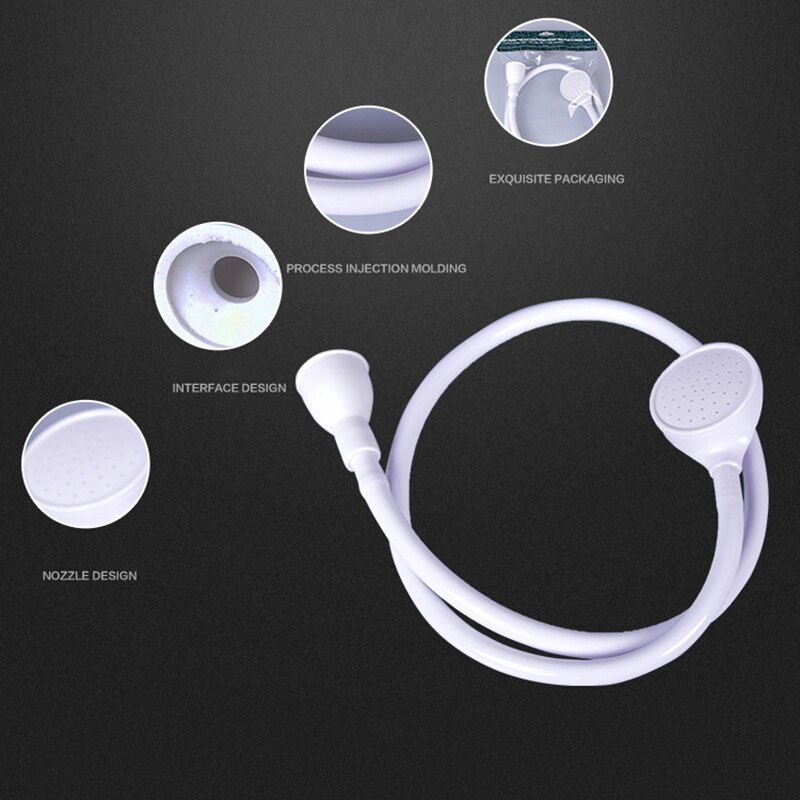 Rociador de ducha blanco para perros y mascotas, herramienta de baño Universal para gatos y cachorros, con 2 adaptadores de plástico ABS