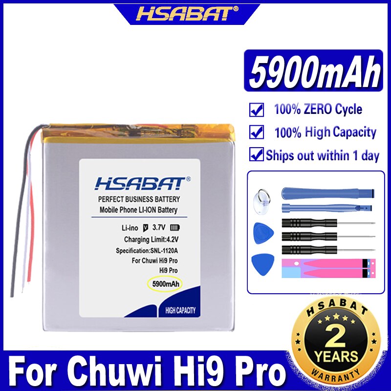 Hsabat  hi9 pro 5900 mah battery for chuwi  hi9 pro tablet pc batteries