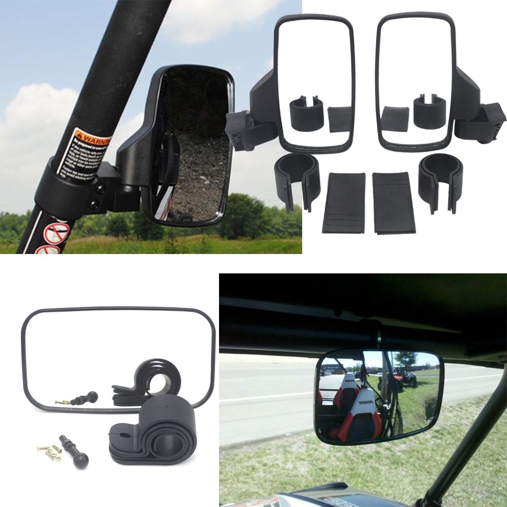 Utv bakspejl stødsikker sidespejle tilbehør w / 1.75 &quot; 2 &quot; rullebure til can am til polaris rzr 800 900 1000 til yamaha