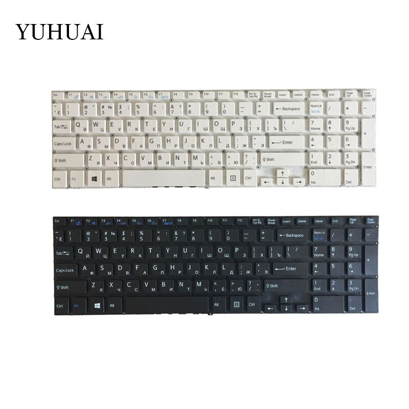 Russian RU Keyboard for Sony VAIO Fit 15 fit15 SVF15 SVF15A SVF15E MP-12Q23SU-9201 AEHK97012203A White black keyboard