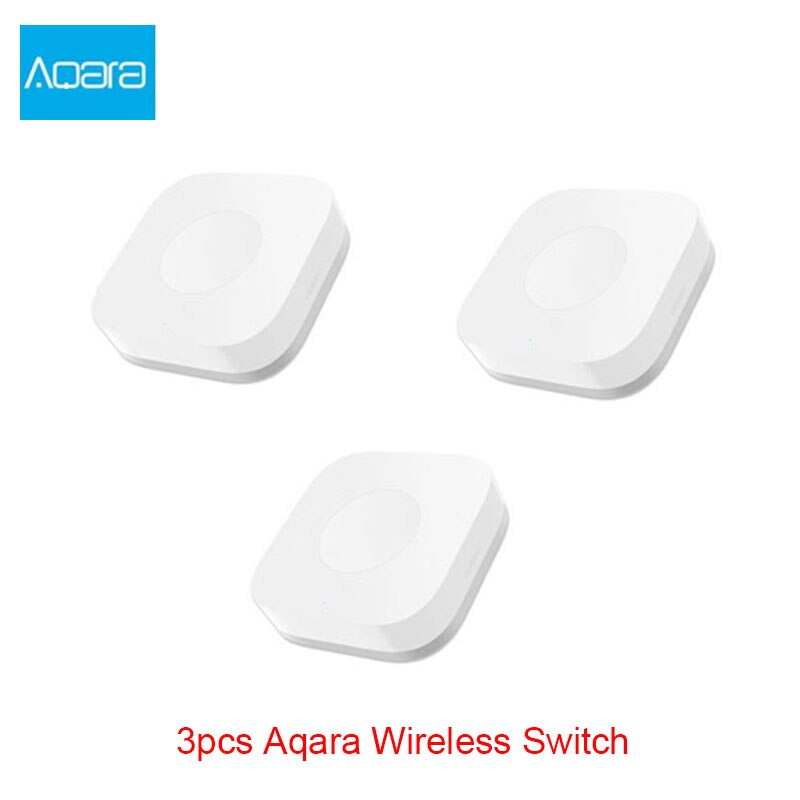 Xiaomi Aqara set Smart Home Kits Gateway Hub Door Window Shock Sensor Body Sensor Wireless Switch Water Sensor for Apple Homekit: 3pcs wireless switch