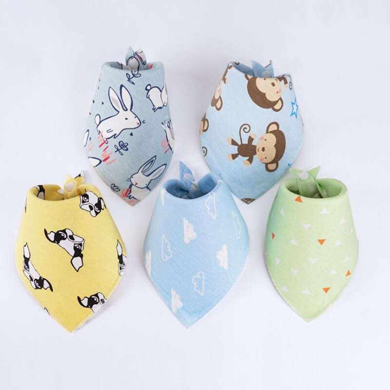 3 Stks/partij Slabbers Bandana Baby Speeksel Handdoek Voor Jongens En Meisjes Doek Print Animal Driehoek Katoenen Baby Sjaal: Zilver