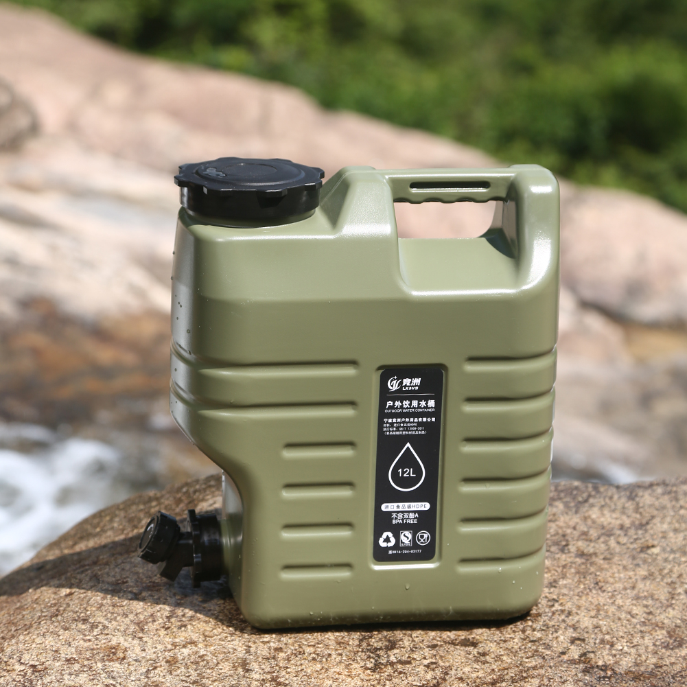 3.2 Gallon/12L Water Bucket Truly No Leakage BPA Free Drink Dispenser Multifunction for Outdoor Camping/Hiking Emergency Storage