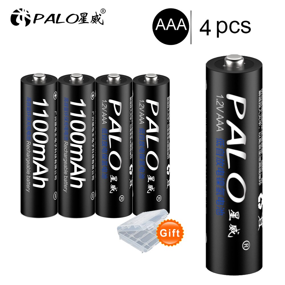 PALO-pilas recargables AAA ni-mh para linterna de juguete, 1,2 v, 1100MAH, 3a, 4 Uds.: 4pcs