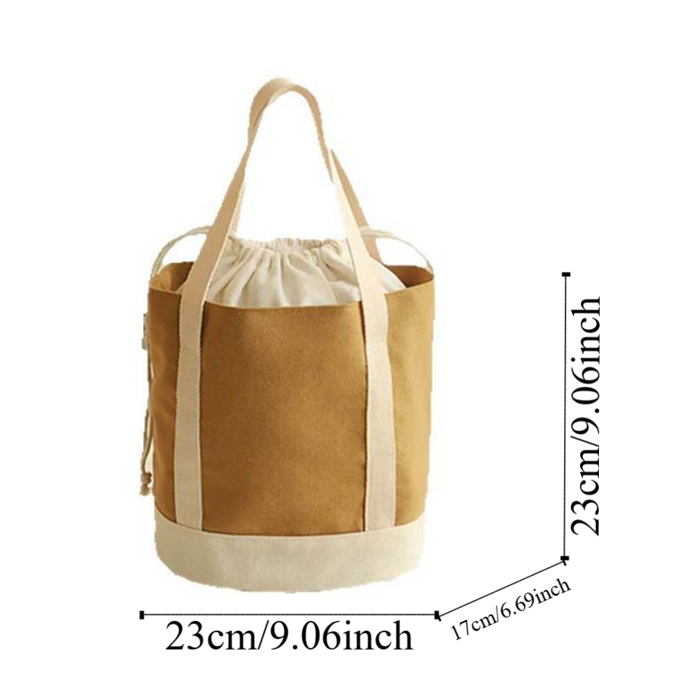 Aluminum Film Thermal Insulation Bag Thickened Large Capacity Drawstring Lunch Handbag Japanese Style Canvas Picnic Box Pouch