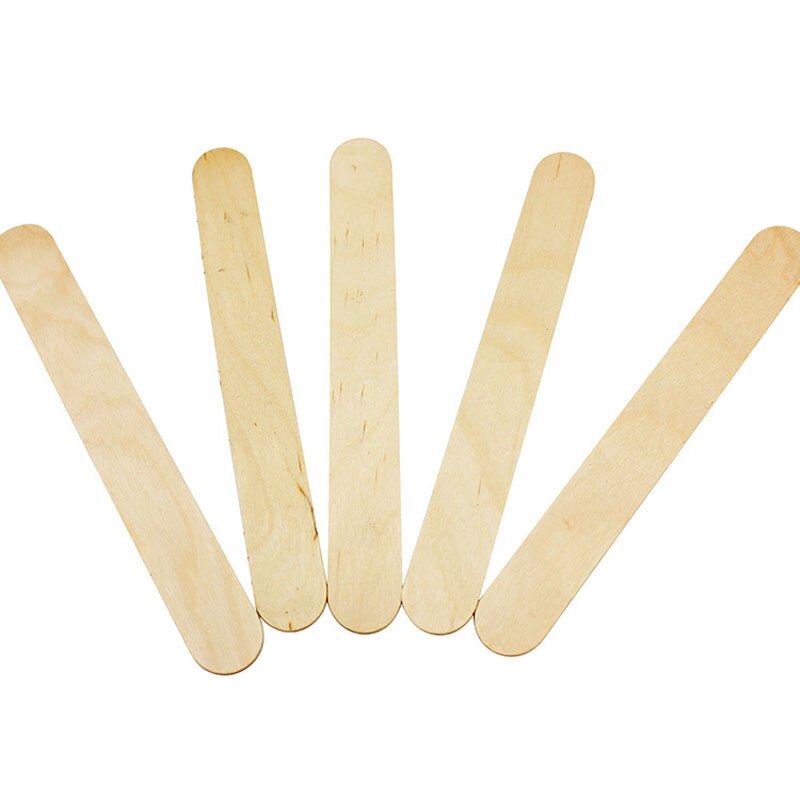 50x depresor de lengua de madera con cera desechable, palo de depilación corporal, depresor de lengua