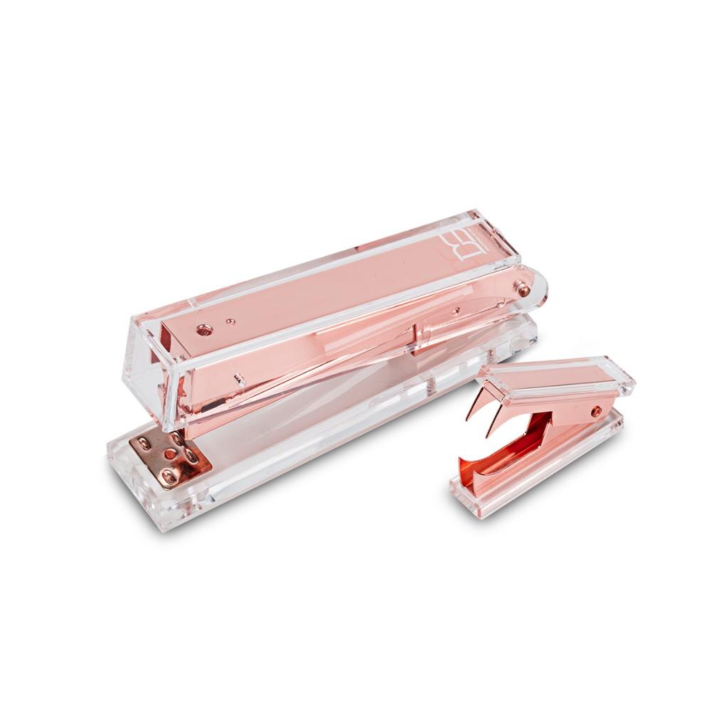 Dany Marcus Transparent Acrylic and Gold Metal Stapler, Staple Stapler 24/6, Staples 25 Sheets Dany Marcus Transparent Acrylic and Gold Metal Stapler, Staple Stapler 24/6, Staples 25 Sheets