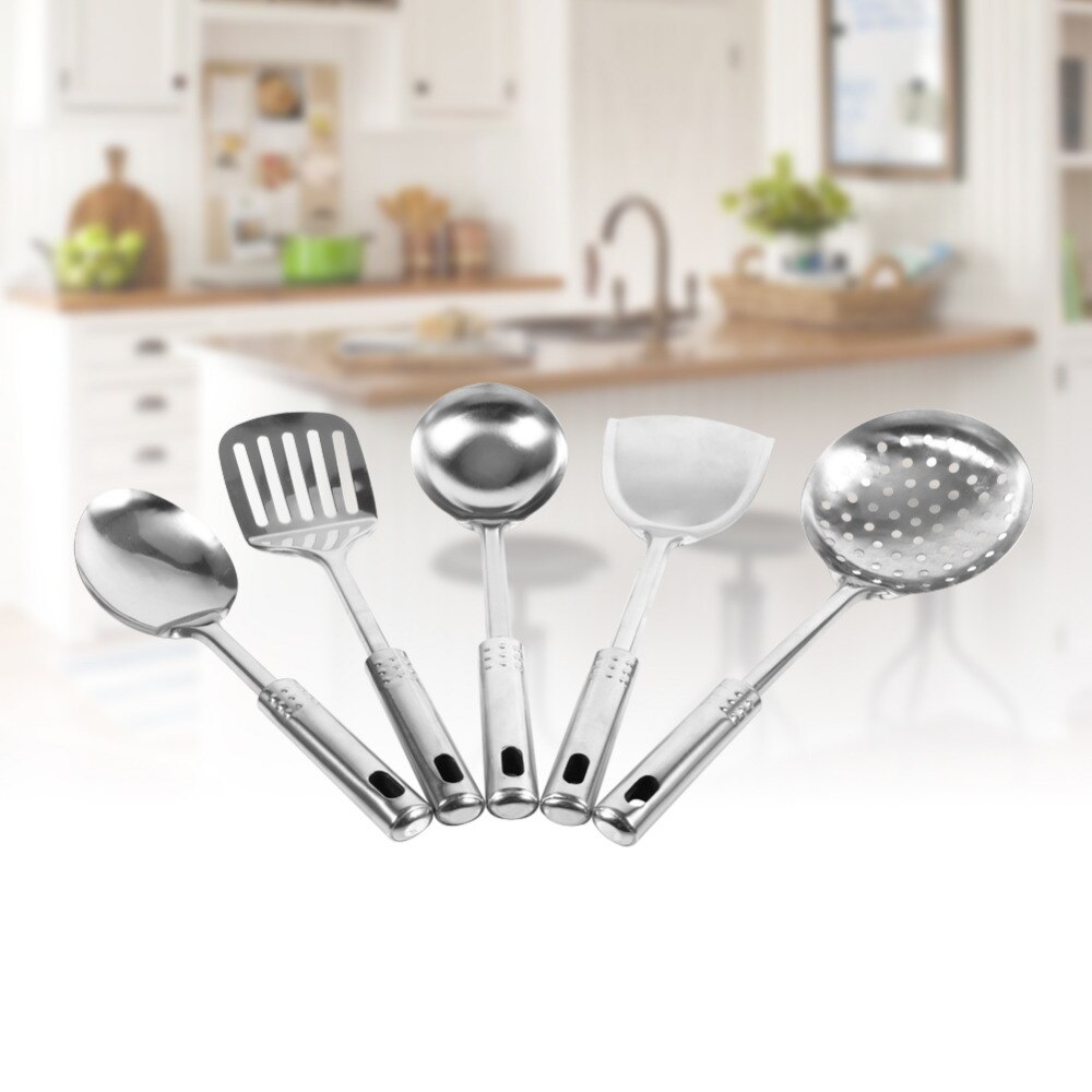 5Pcs/set Multi-functional Kitchen Utensil Set Stainless Steel Spoons Shovel Spatula Cooking Tools to Make Good Dinner