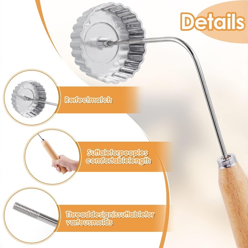 Aluminum Rosette Maker Molds Bunuelos Mold With Handle Pastry Tools Achappam Cookie Maker Baking Cooking Kitchen Accessories