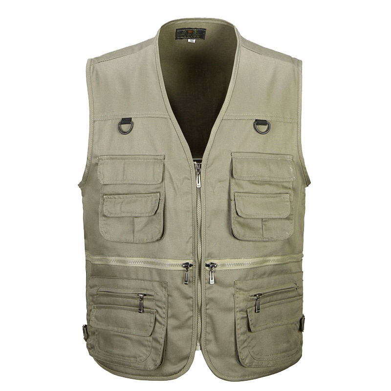 Chaleco de algodón multibolsillo para hombre, novedad de verano, chaqueta sin mangas delgada informal para hombre con muchos bolsillos, chaleco holgado para fotógrafo para hombre