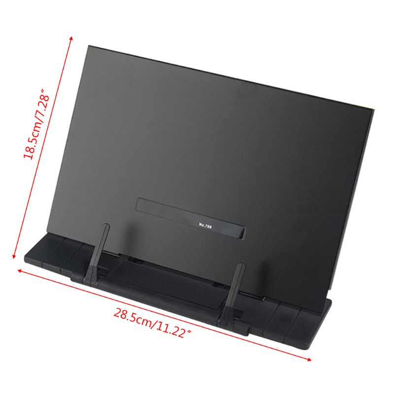 Book Stand Frame Desk Reading Holder with 7 Tilt Adjustable Grooves Bookends