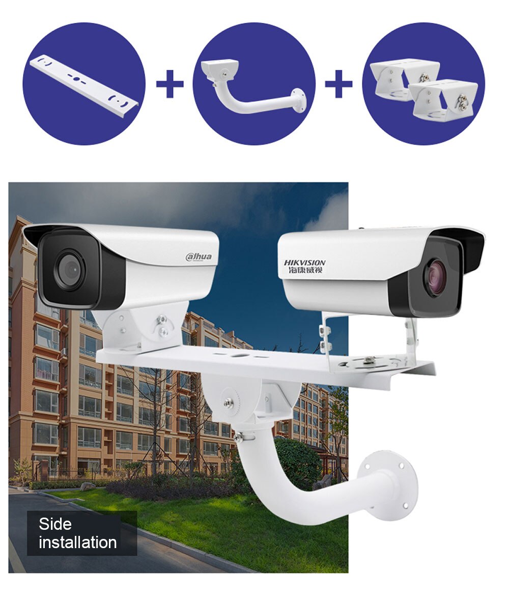 CCTV Telescopic Bracket Extension 40-60cm Adjustable Double Camera Lifting Support Flexible T-shaped Vertical Pole Mount