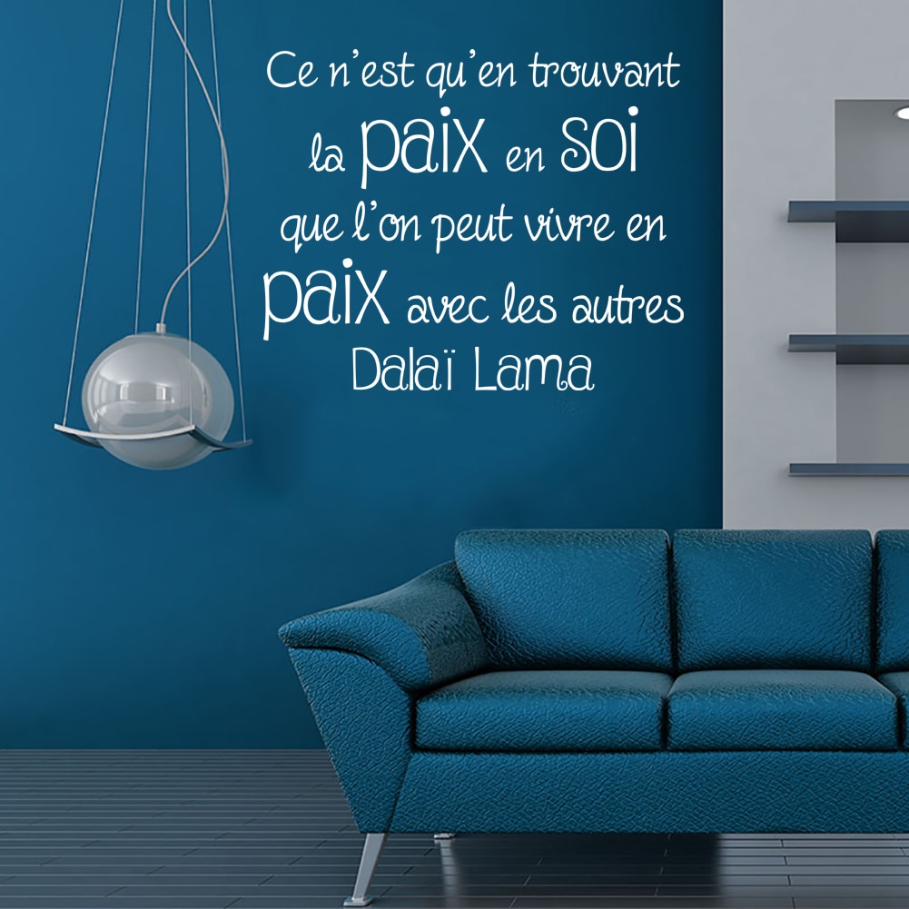 Dalai Lama-autocollant mural classique avec citation française, autocollants pour salon et bureau