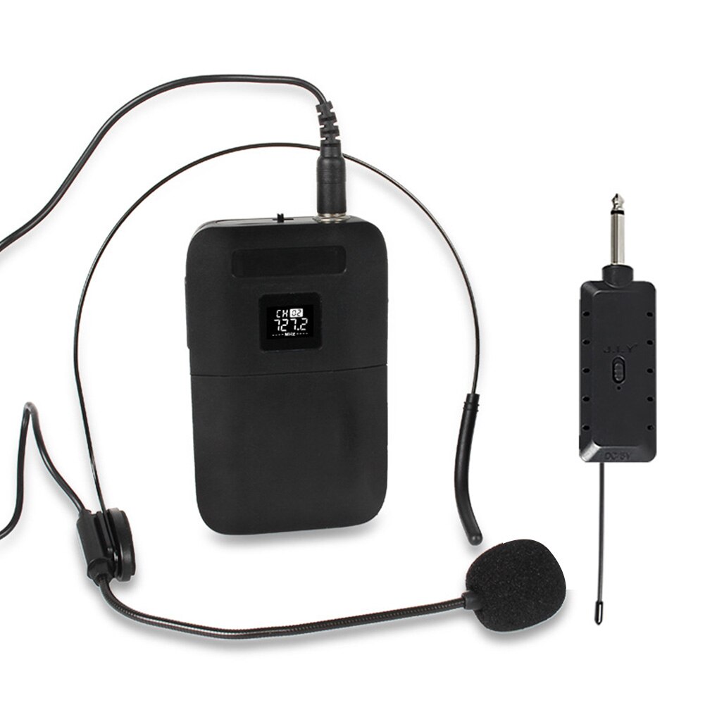 Wireless Microphone LED Screen HD Sound Universal Stable Signal Transmitter Receiver Public Speaking Headset Collar Clip Show