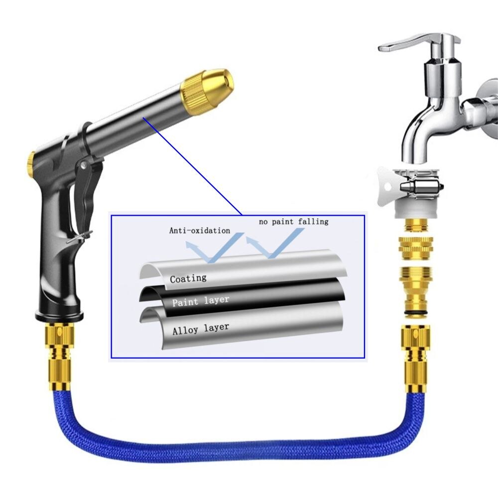 Portable High Pressure Water Gun Garden Watering Hose Nozzle High Pressure Washer Water Spray Gun Sprinkler Foam Water Gun