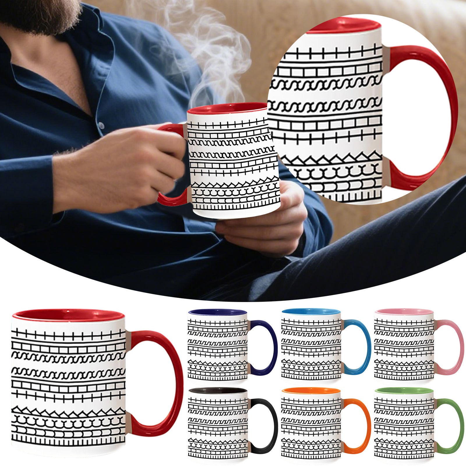 High-end Coffee Mugs Hiddens Message Mug Microwave-Safe Drinkware Ergonomic Handle Ceramic Kitchen Hidden Message Coffee 330ML