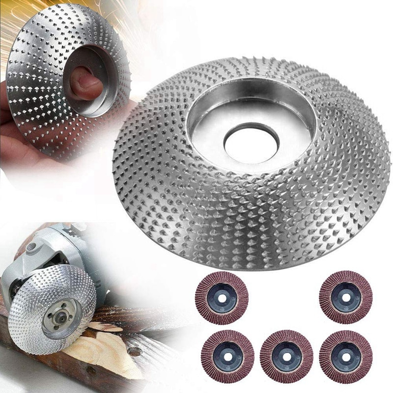 Angle Grinder Disc, Wood Carving Disc Grinding Wheel Sanding Abrasive Grinder Disc with 5 Pieces Sanding Grinding Wheel