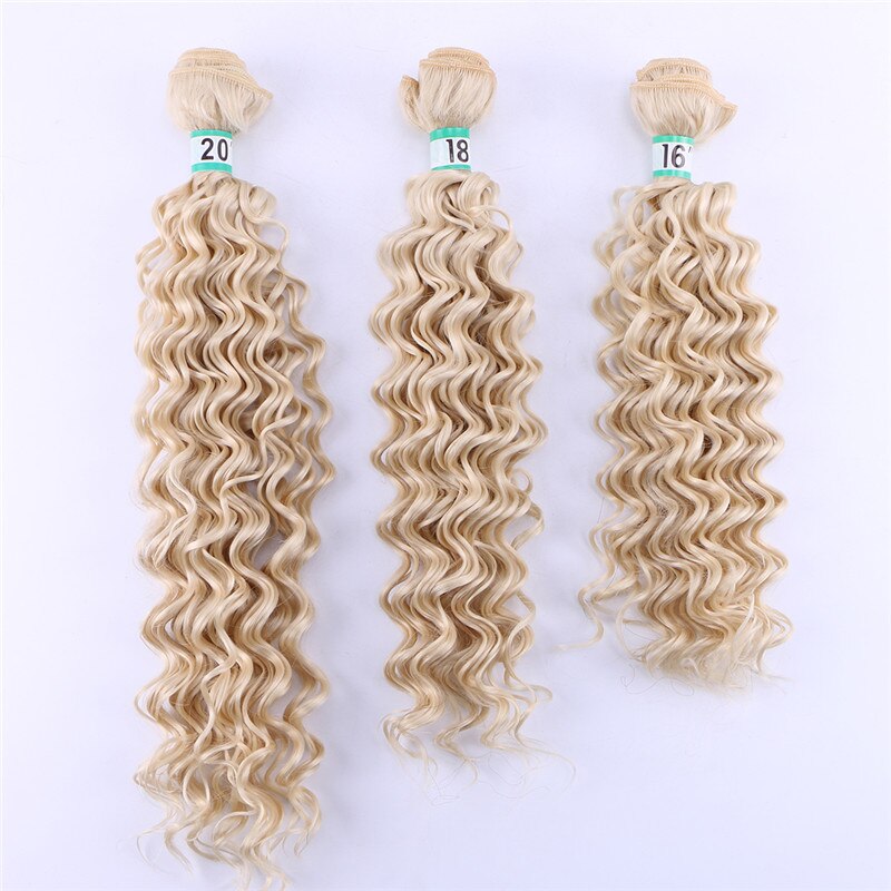 Tissages synthétiques Deep Wave bouclés-ANGIE | Mèches ombré deux tons à longueur mixte pour femmes de 16 18 20 pouces: #613