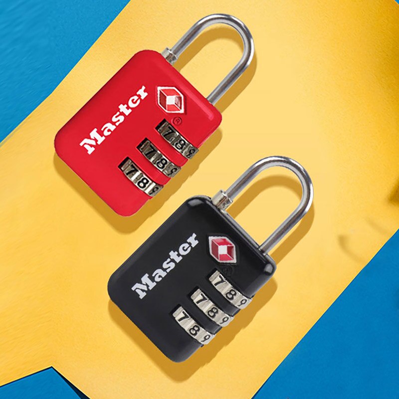 Master Lock TSA Lock 3 Digit Password Customs Luggage Padlocks Anti-theft Mini Code Lock for Suitcase Luggage Bag Travel