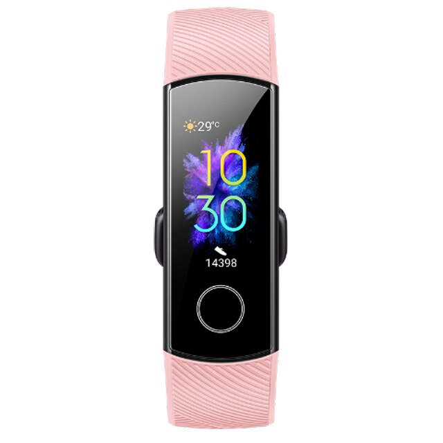 Original huawei honor band 5 pulseira inteligente oxímetro tela de toque cor mágica nadar detectar freqüência cardíaca sono nap honra band5: Pink