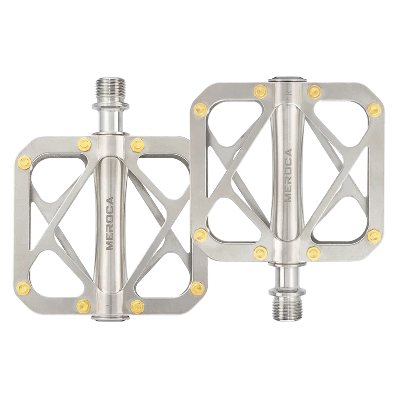 Pedales de aleación de titanio MEROCA, pedales de bicicleta antideslizantes, ultraligeros, 3 rodamientos, Pedal Universal para bicicleta de montaña: Default Title